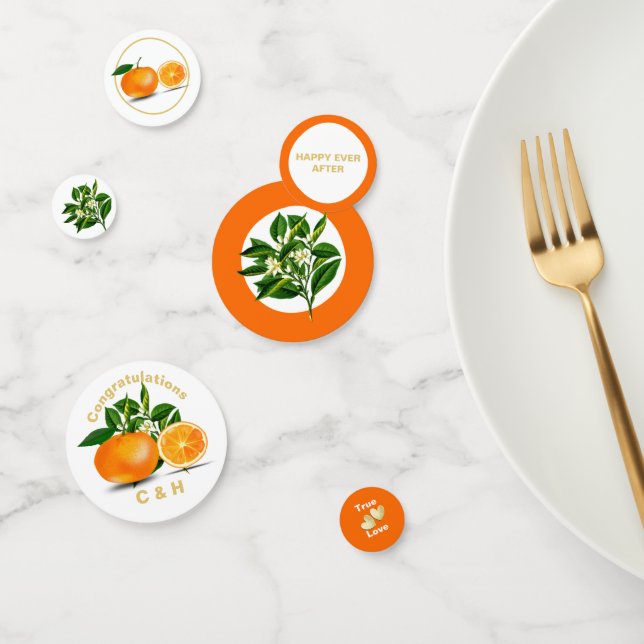 Confeti Naranjas y flores de Florida personalizadas (Grupo)