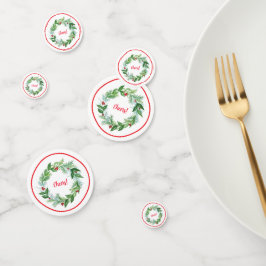 Confeti Navidades de acuarela pintados a mano