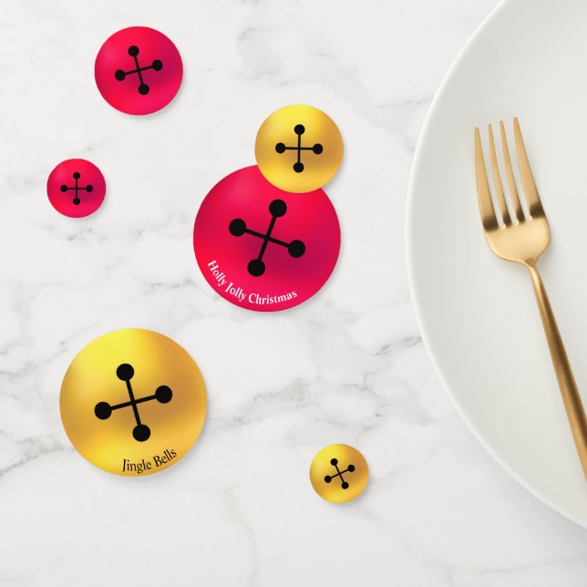 Confeti Navidades de guijarros dorados y rojos (Grupo)