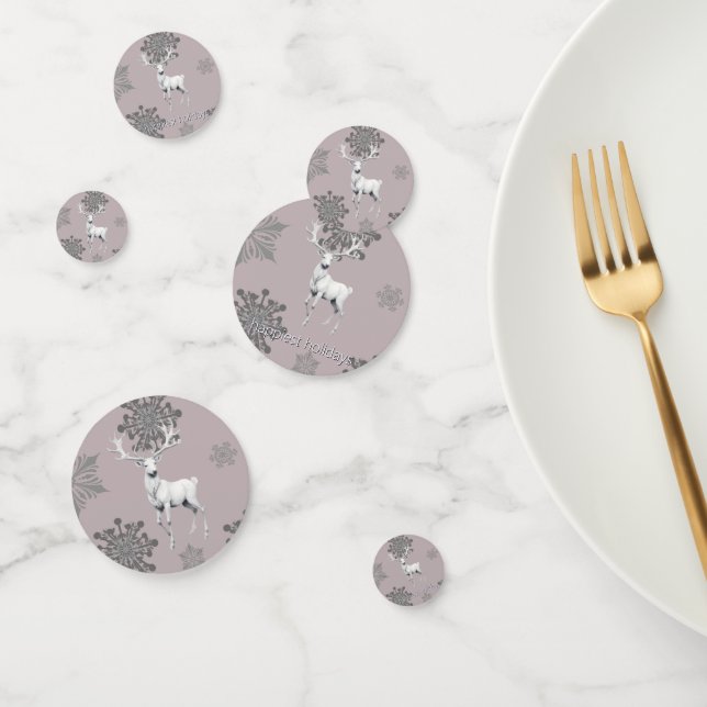 Confeti Navidades de renos de marfil | Rosa (Grupo)