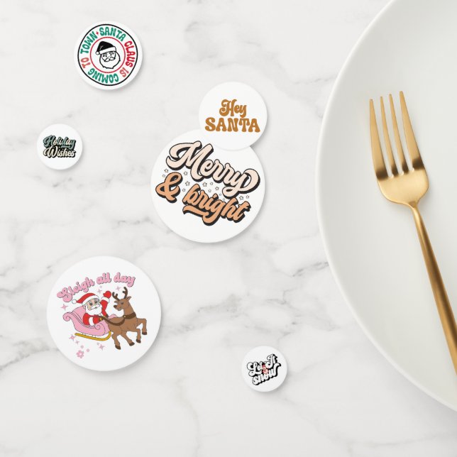 Confeti Navidades divertidos de vacaciones retro (Grupo)