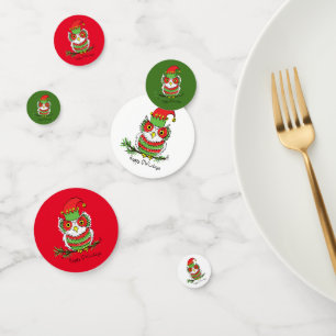 Confeti Navidades graciosos de búho se burlan de los niños