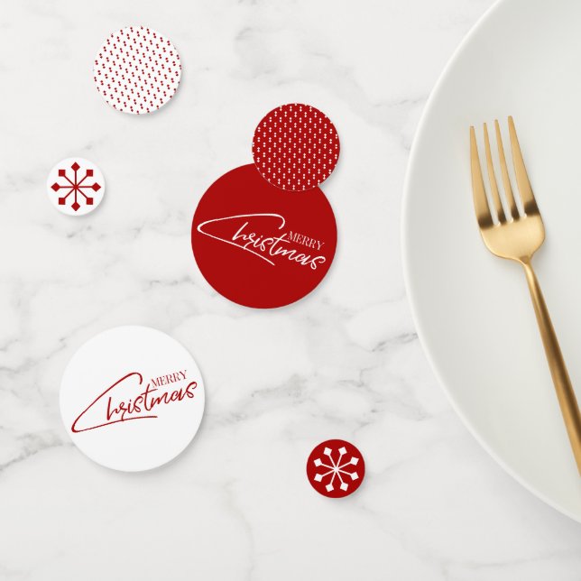 Confeti Navidades nostálgicos Script Holiday Table Confett (Grupo)