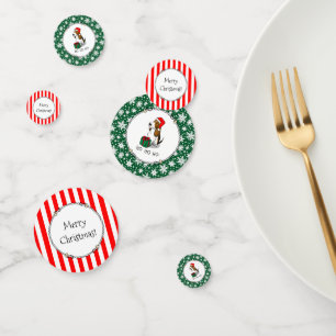 Confeti Navidades Santa Basset Hound (tri color 1) Cute