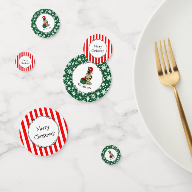 Confeti Navidades Santa Hat German Shepherd Dog Cute (Grupo)