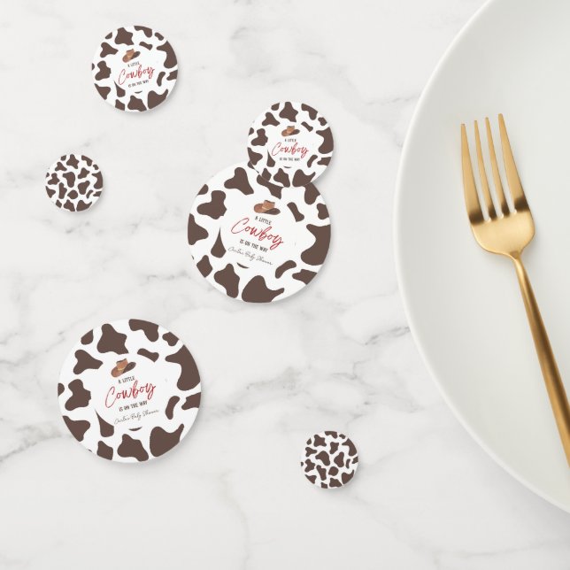 Confeti Niño de vaca pequeño Rodeo Baby Shower occidental (Grupo)