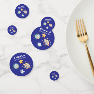 Confeti Niños personalizados Tema del espacio de cumpleaño