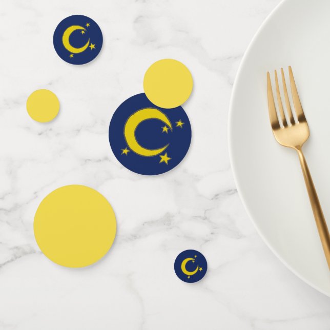 Confeti Noche azul amarillo Cielo Crescent Estrellas de lu (Grupo)