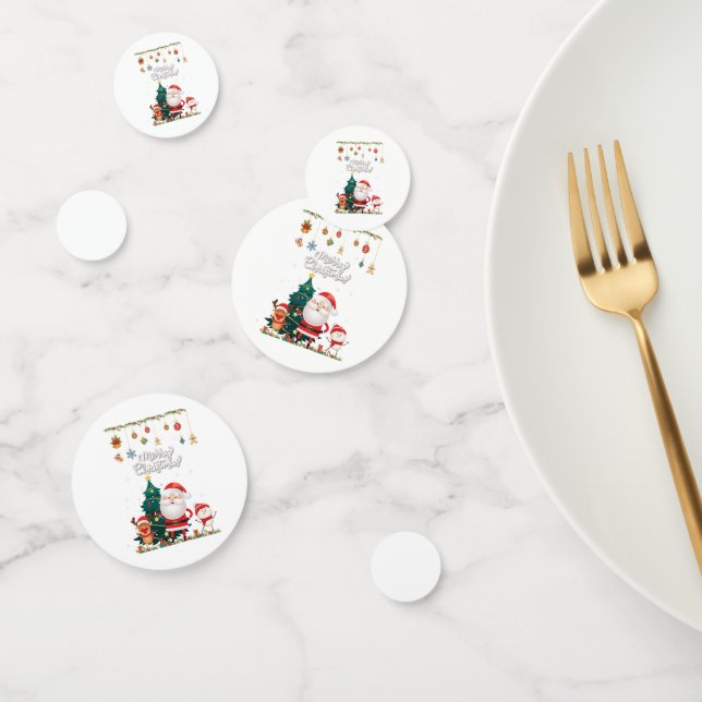 Confeti Nochebuena divertida, hombre de nieve, reno Feliz  (Grupo)