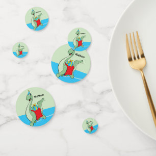 Confeti Nombre personalizado, niño, dinosaurio de cumpleañ