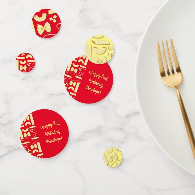 Confeti Noodles Pasta Niño Fiesta de cumpleaños 1 italiano (Grupo)