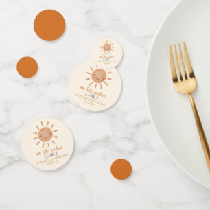 Confeti Nuestra pequeña fiesta de cumpleaños de sol amaril