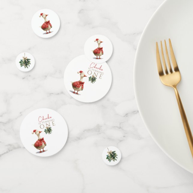 Confeti One Silly Christmas Goose Fest Winter Birthday  (Grupo)