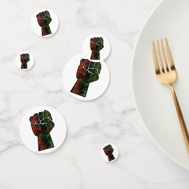 Confeti orgullo negro puño rojo verde panafricana unidad d (Grupo)