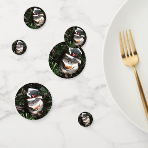 Confeti Ornamento de Wooden Snowman
