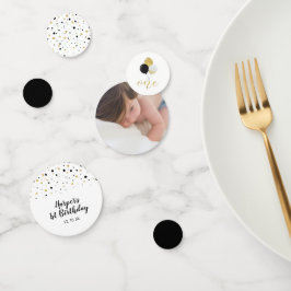 Confeti Oro y negro | Globos Fiesta de cumpleaños 1