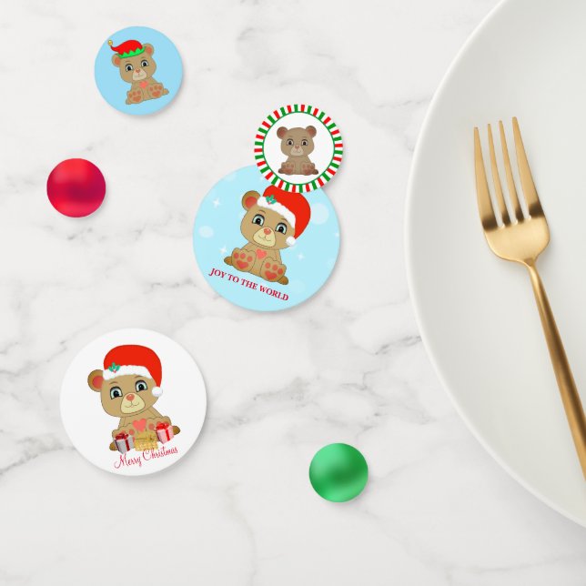 Confeti Osito de Navidad Adorable (Grupo)