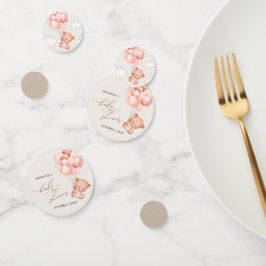 Confeti Oso Bebé, Oso De Teddy, Globos Rosados, Baby Showe