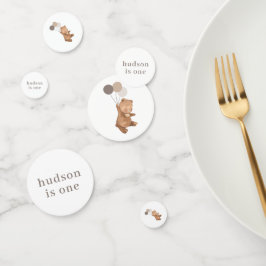 Confeti Oso con 3 globos marrones