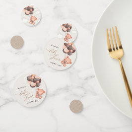 Confeti Oso de Bebé, Oso de Teddy, Globos Marrones, Baby S