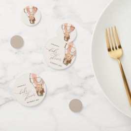 Confeti Oso de peluche, globo de aire caliente rosado, Bab