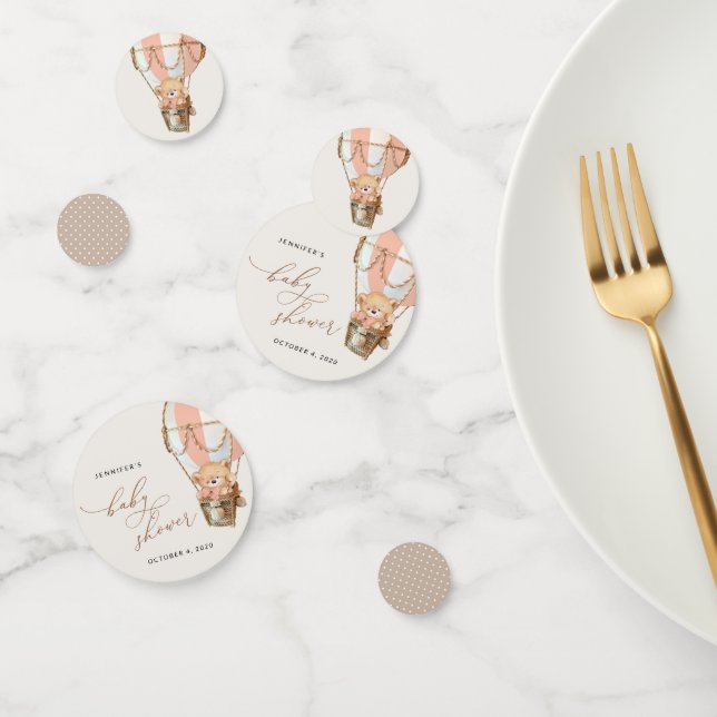 Confeti Oso de peluche, globo de aire caliente rosado, Bab (Grupo)