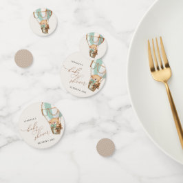 Confeti Oso de peluche, globo de aire caliente verde, Baby