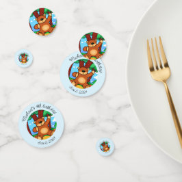 Confeti Oso en el cumpleaños de pasto