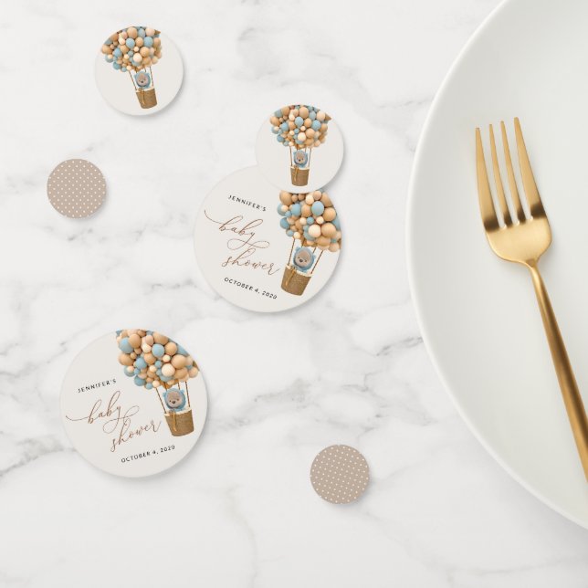 Confeti Oso, globos azules, globo de aire caliente, Baby S (Grupo)