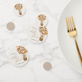 Confeti Oso, globos beige, globo de aire caliente, Baby Sh