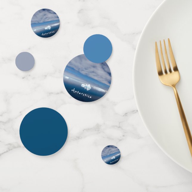 Confeti Paisaje antártico foto flotante de hielo con texto (Grupo)