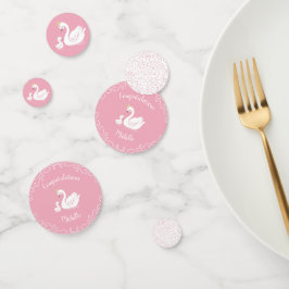 Confeti Pájaro de Baby Shower con tema de la corona rosa