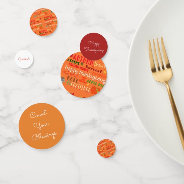 Confeti Palabras de Acción de Gracias Caen los Colores (Grupo)