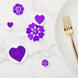 Confeti Paliza a los corazones púrpura de B&W