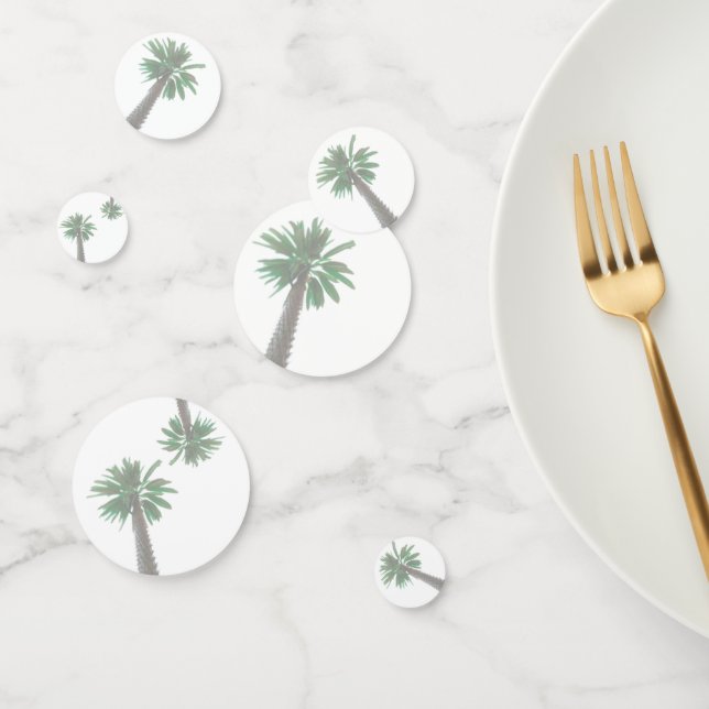 Confeti Palm Tree Pastel Verde Tropical (Grupo)