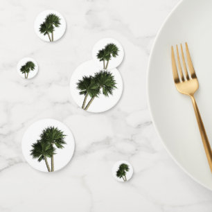 Confeti Palmeras Tropicales Blancas Decoración de Mesa Ele