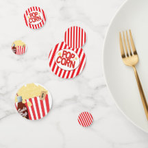 Palomitas Divertidas con Rayas Rojas y Blancas Fie