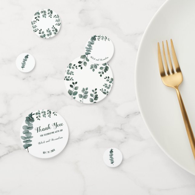 Confeti para Boda Ducha Nupcial Verde Eucalipto (Grupo)