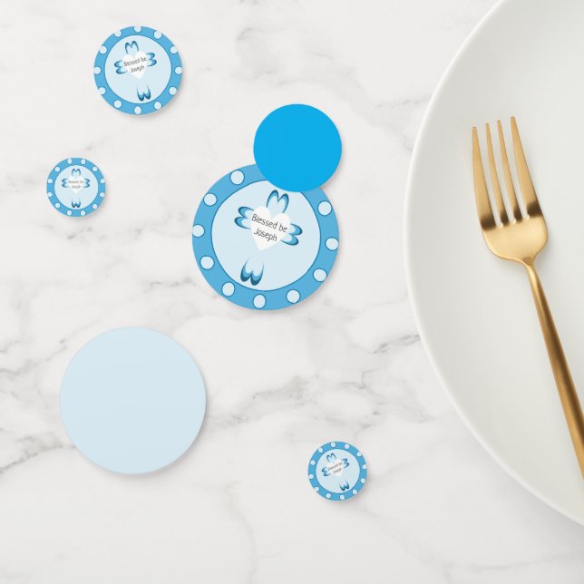 Confeti para Fiesta de Bautizo Azul para Niños (Grupo)