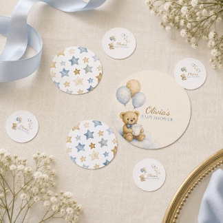 Confeti para mesa de baby shower de osito de peluc
