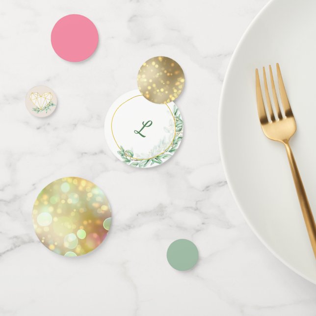 Confeti para mesa de boda de eucalipto (Grupo)
