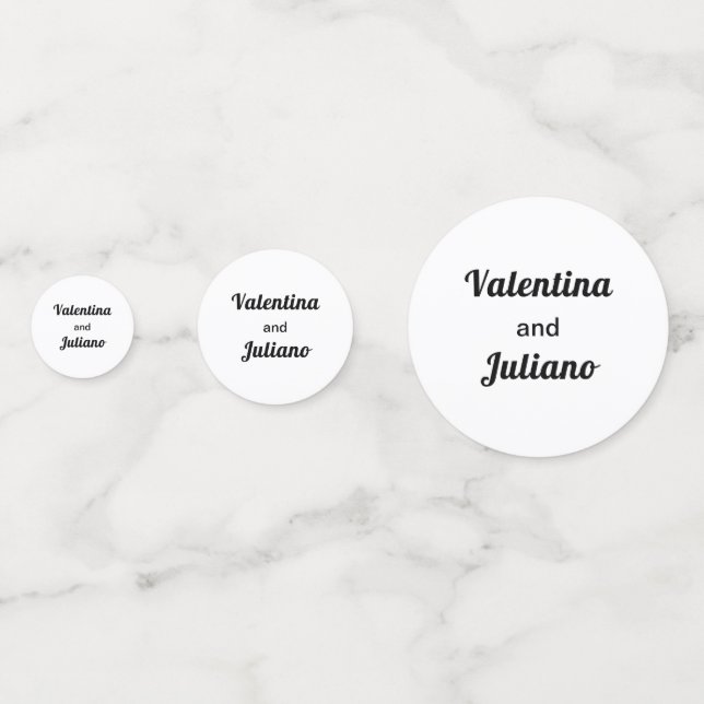 Confeti para mesa de boda en negro y blanco (Anversos)