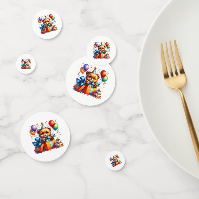 Confeti para mesa de osito de cumpleaños (Grupo)