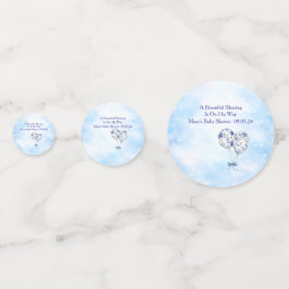 Confeti para mesa de shower de bebé con estilo chi