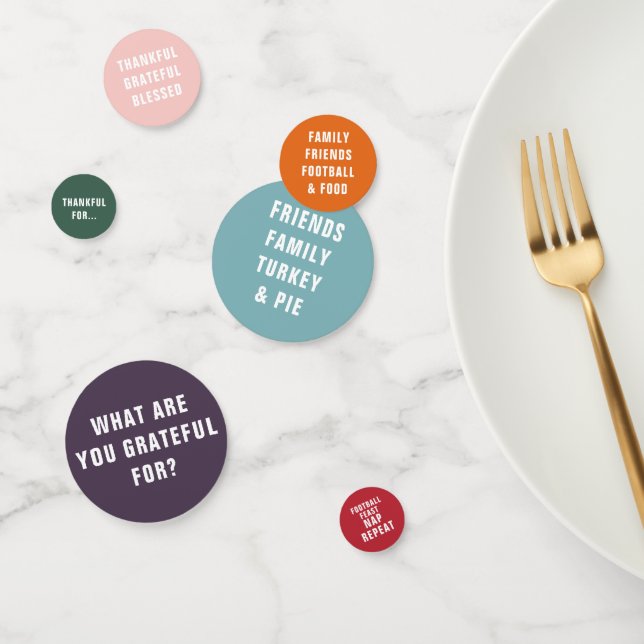 Confeti ¿Para qué estás agradecido? | Tipografía moderna (Grupo)