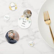 Confeti para Recepción de Boda de Limones y Rosas