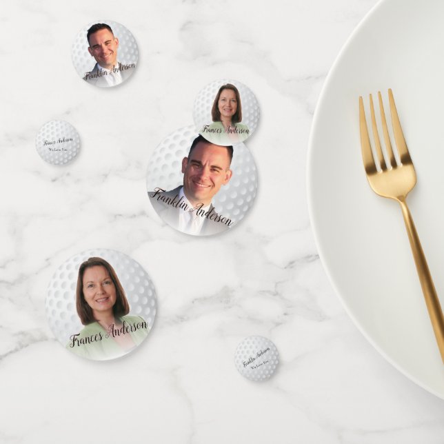 Confeti Pareja de Golfer retirada Mamá Papá 2 Plantilla de (Grupo)