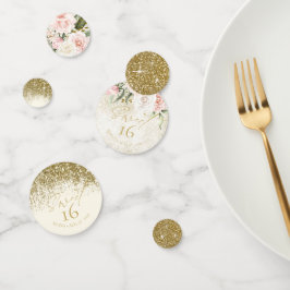 Confeti Parques florales dulces Dieciséis Gold ID912
