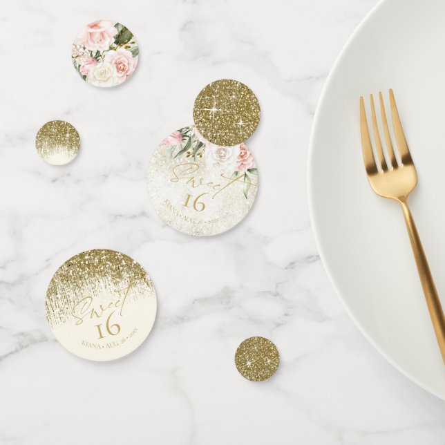 Confeti Parques florales dulces Dieciséis Gold ID912 (Grupo)
