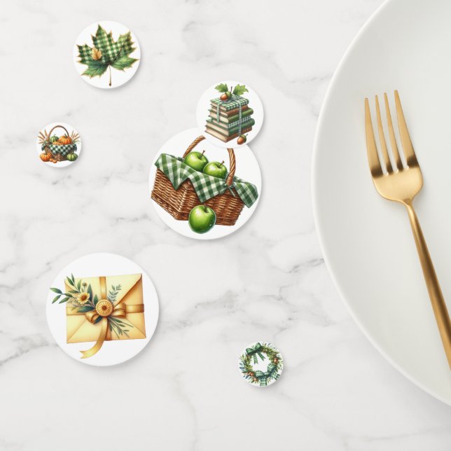 CONFETI PARTIDAS TEMÁTICAS DEL PATRÓN DE LA PLACA VERDE OT (Grupo)